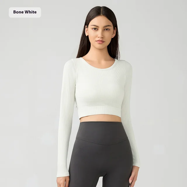 Fashion Short Personalized Yoga Clothes For Women Bone White - Shop at LoveMi