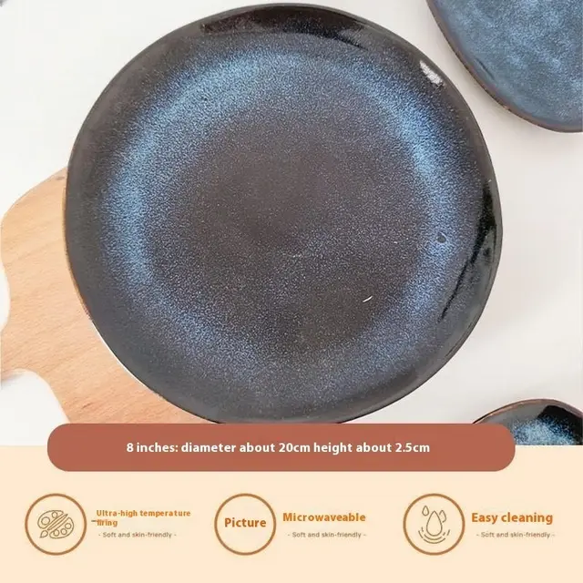 Household Minor Flaw Dish Bone Dish Ceramic Tray Bright Star River 8Inch - Shop at LoveMi