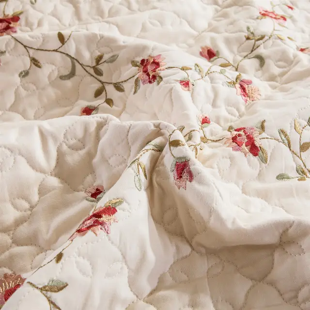 Embroidered Cotton White Summer Suit Bedspread Single Quilt - Shop at LoveMi