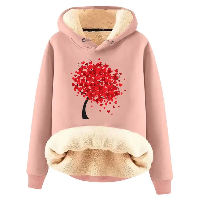 European And American Hooded Sweater Fleece Lined Padded Warm Keeping Loose Hooded Pullover 6 Style - Shop at LoveMi