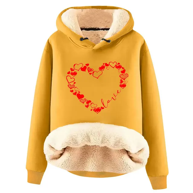 European And American Hooded Sweater Fleece Lined Padded Warm Keeping Loose Hooded Pullover 8 Style - Shop at LoveMi