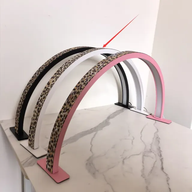 Half Moon Hot Lamp Desktop Arc Nail Table Lamp White Leopard Print - Shop at LoveMi