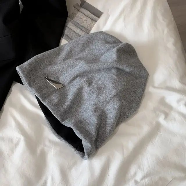 Lazy Big Head Circumference Pile Heap Sleeve Cap Gray - Shop at LoveMi