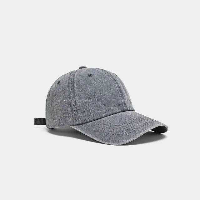 Washed Baseball Denim Letters Embroidered Peaked Cap B1007 Light Gray - Shop at LoveMi