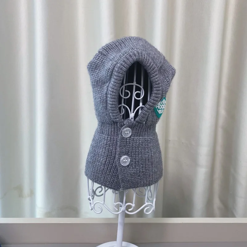 New Fashion Pet Autumn And Winter Knitted Hat - Gray