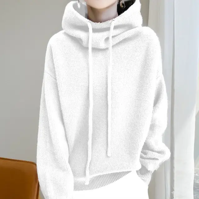 Women's Sweater Thicken Lazy Style All match Long sleeved Autumn Winter Warm Casual Sweater For Women White - Shop at LoveMi