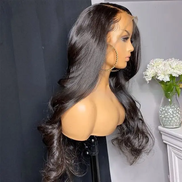 Black Large Wave Chemical Fiber Front Lace Long Curly Hair 20 Inches - Shop at LoveMi