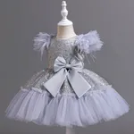 Flower Children's Clothing Children's Wedding Dress Tulle Skirt Summer - Gray