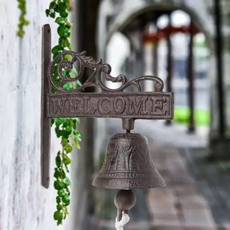 Retro Wall-mounted Cast Iron Dinner Clock Metal Doorbell