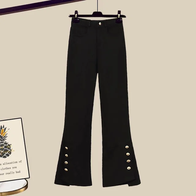Retro Design Suit Jacket Skinny Jeans Two piece Set Black Pants - Shop at LoveMi