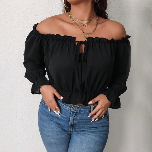Plus Size Women's High Cold Adult Lady Like Woman Style T shirt Black - Shop at LoveMi