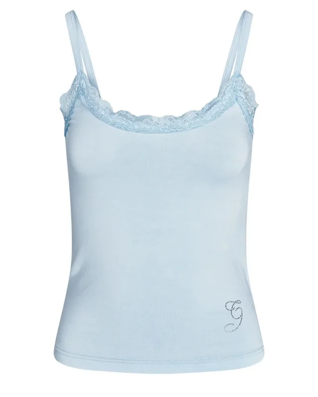Small Sling Vest Straight leg Trousers Blue And Blue Suspenders - Shop at LoveMi
