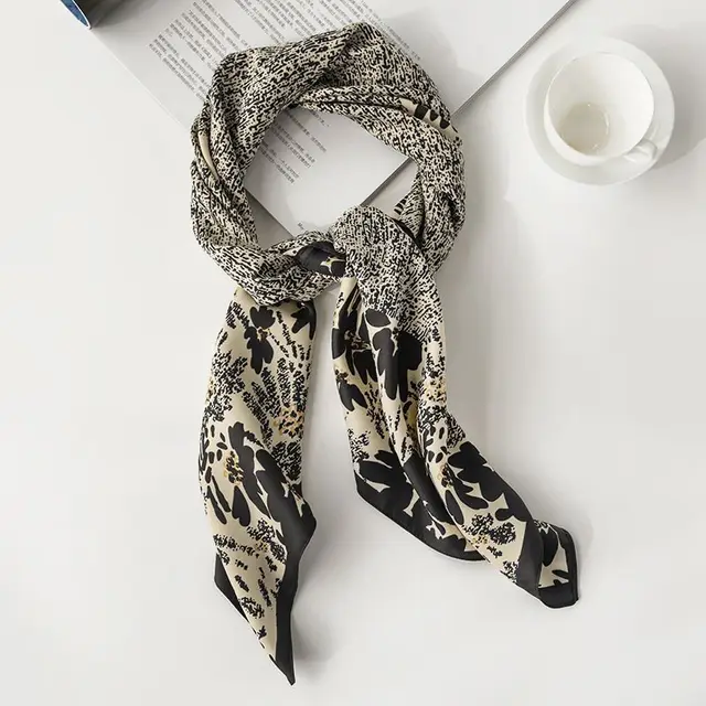 Elegant Silk Scarf Spring Matching Shirt Black 5021 - Shop at LoveMi