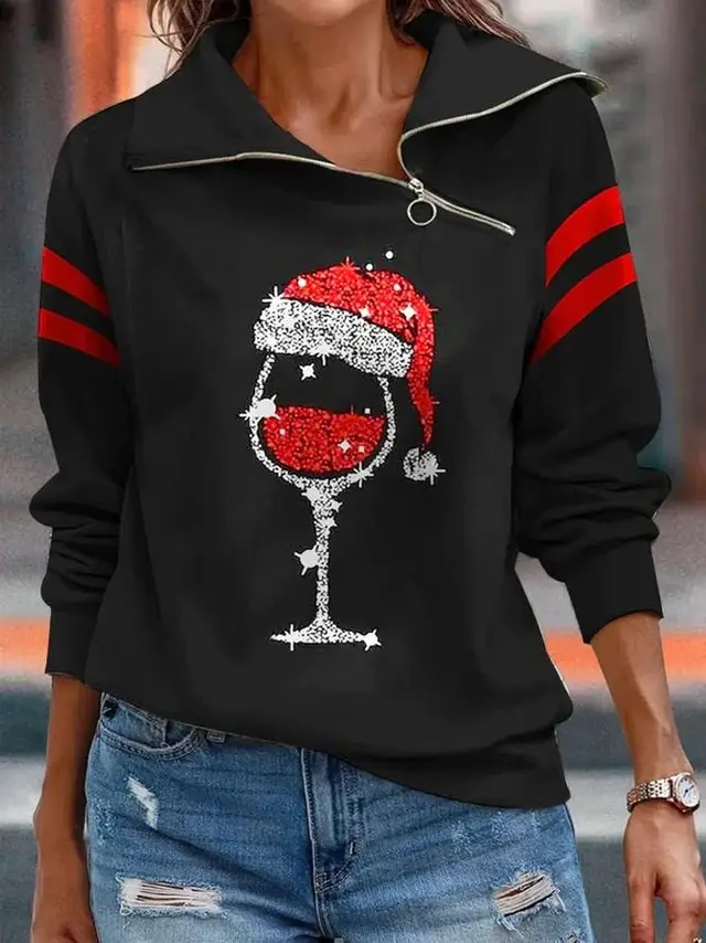 Women's Printed Cotton Twill Zip Sweater Ddh1K222811F - Shop at LoveMi