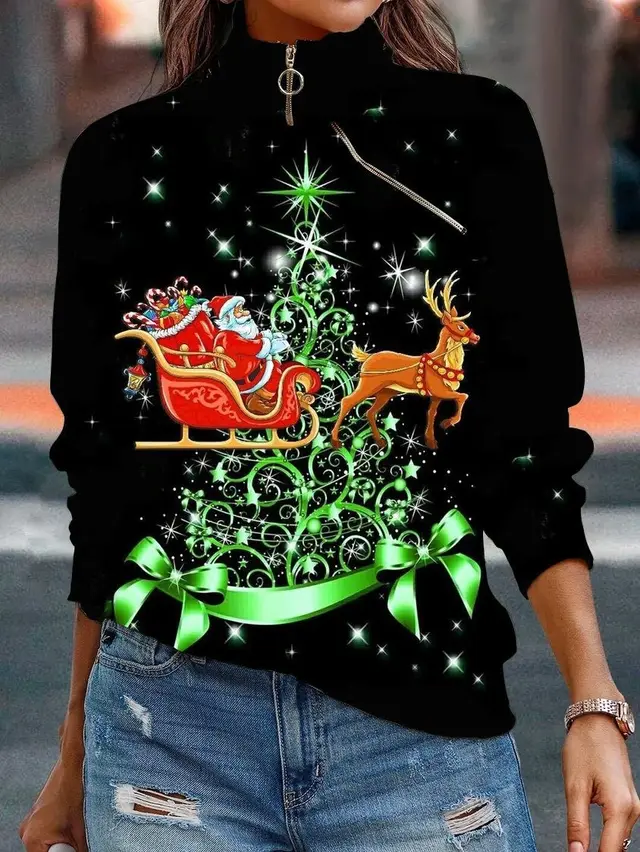 Women's Printed Cotton Twill Zip Sweater Ddh1K222811G - Shop at LoveMi