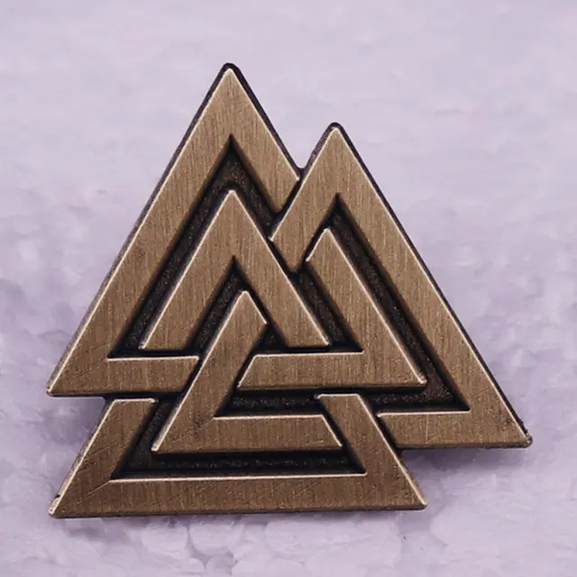 Fashion Personality Triangle Symbol Brooch Gold - Shop at LoveMi