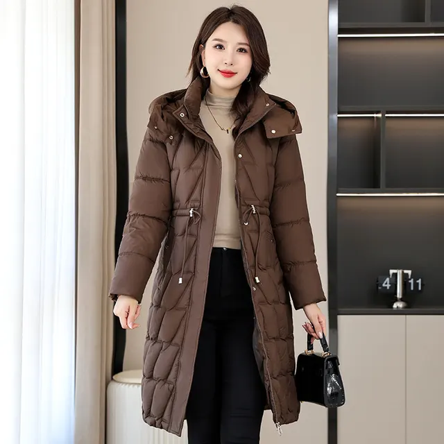 Mid length Slim Fit Plus Size Cotton padded Coat For Women Winter New Brown - Shop at LoveMi