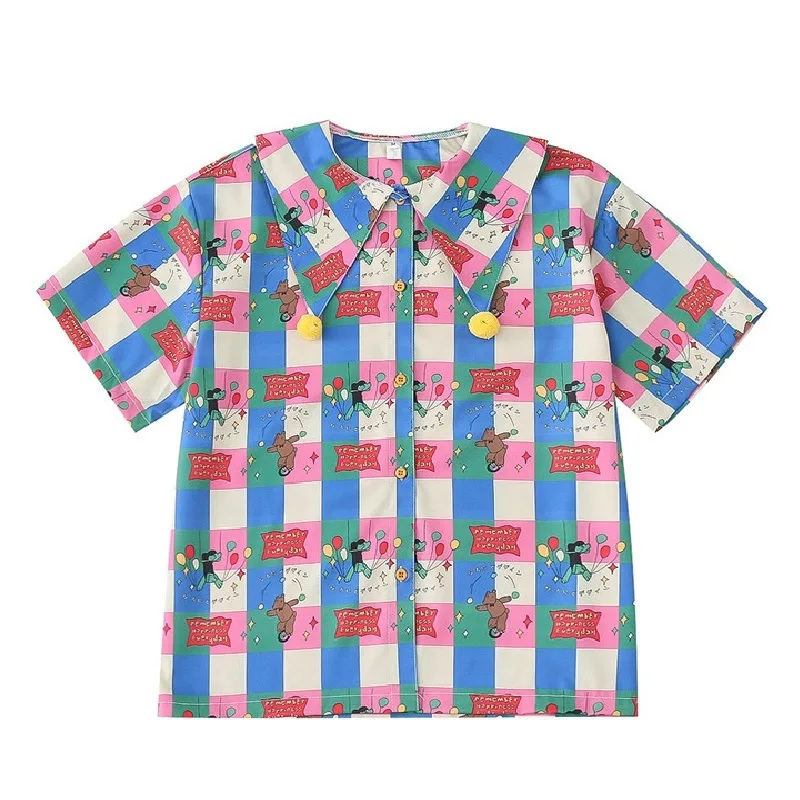 Clever Odd Girl Circus Print Shirt - Short Sleeve - View 1