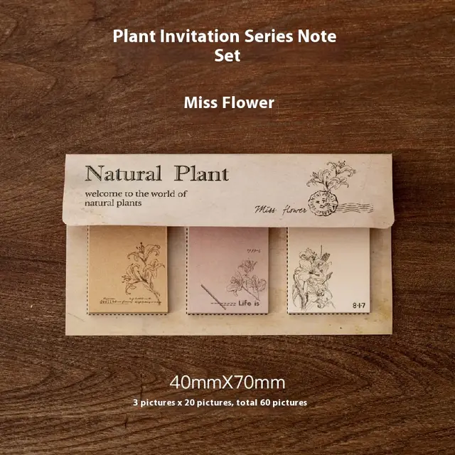 Notes Plant Series Vintage Flower And Grass Notebook DIY Decorative Paper Miss Flower - Shop at LoveMi
