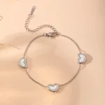 3 White Shell Love Silver
