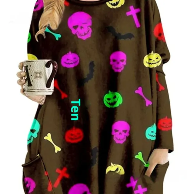 Women's Round Neck Mid length Long sleeved T shirt With Pockets Jyq4723101 - Shop at LoveMi