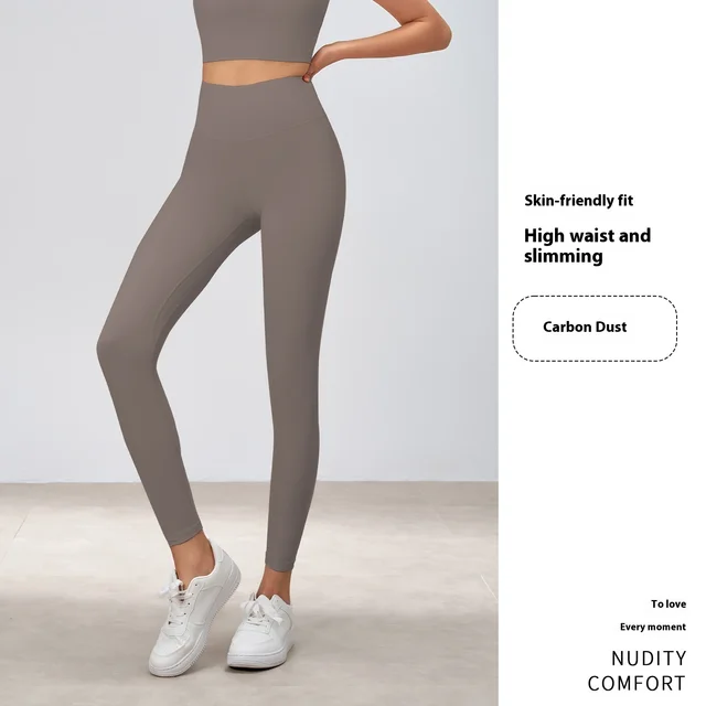 Yoga Sports Outerwear High Waist Abdominal shaping Slimming Quick drying Running Fitness Pants Carbon Dust - Shop at LoveMi