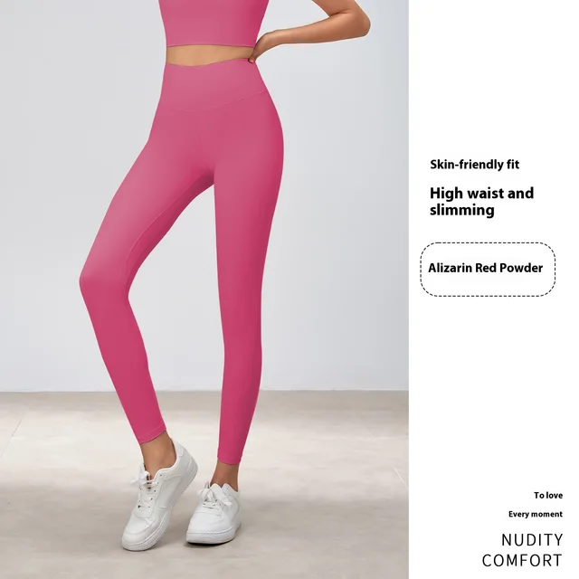 Yoga Sports Outerwear High Waist Abdominal shaping Slimming Quick drying Running Fitness Pants Pink - Shop at LoveMi