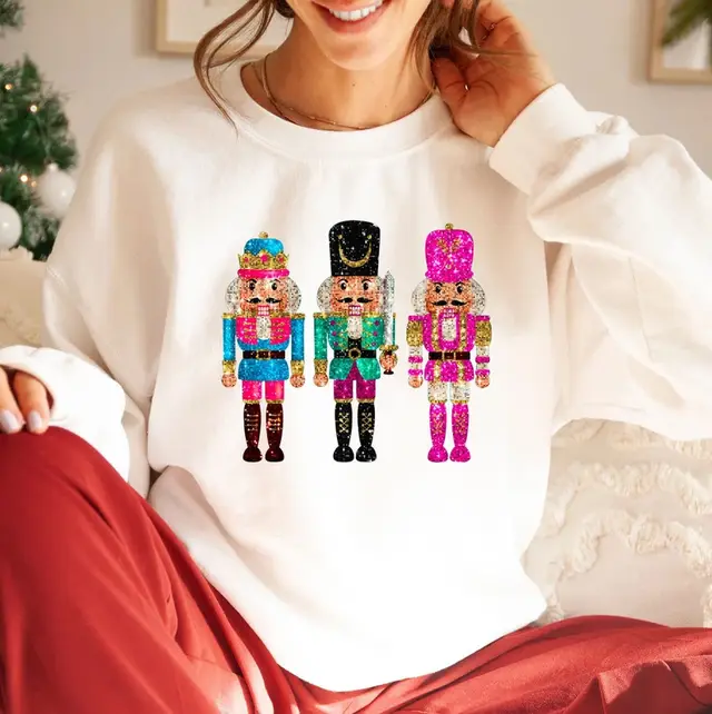 Women's Christmas Sweet Sequins All match Long sleeved Sweater Ivory White - Shop at LoveMi