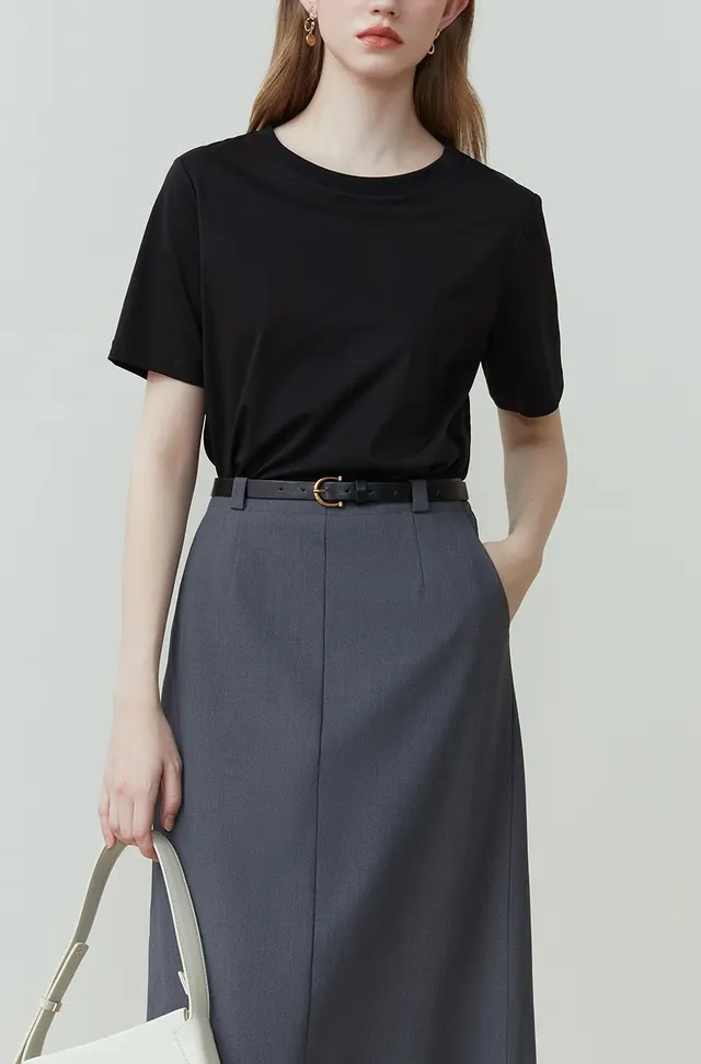 Summer Slim fit Short sleeved T shirt For Women Black - Shop at LoveMi