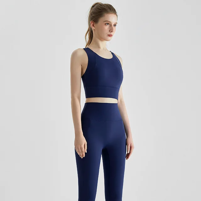 Shockproof High Waist Tight No Embarrassment Line Movement Suit Navy Blue - Shop at LoveMi