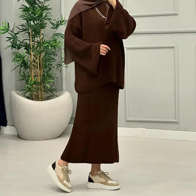 Fashion Sweater Casual Suit Women Dark Brown - Shop at LoveMi