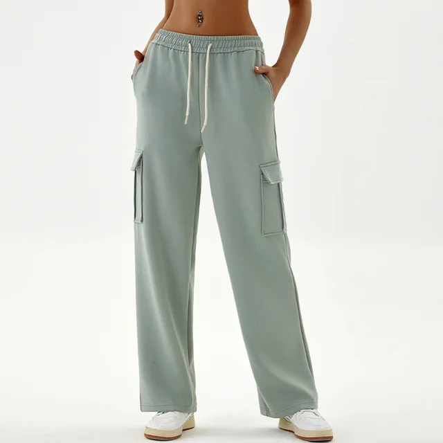 Women's Autumn And Winter Work Clothes Leisure Sports Suit Pea Green Sweatpants - Shop at LoveMi