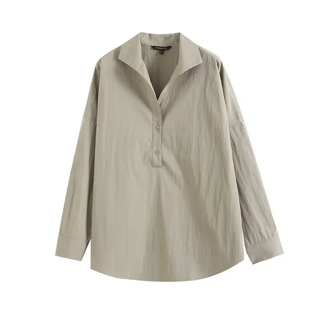 Green Pleated Loose fitting Wide leg Trousers Shirt - Shop at LoveMi