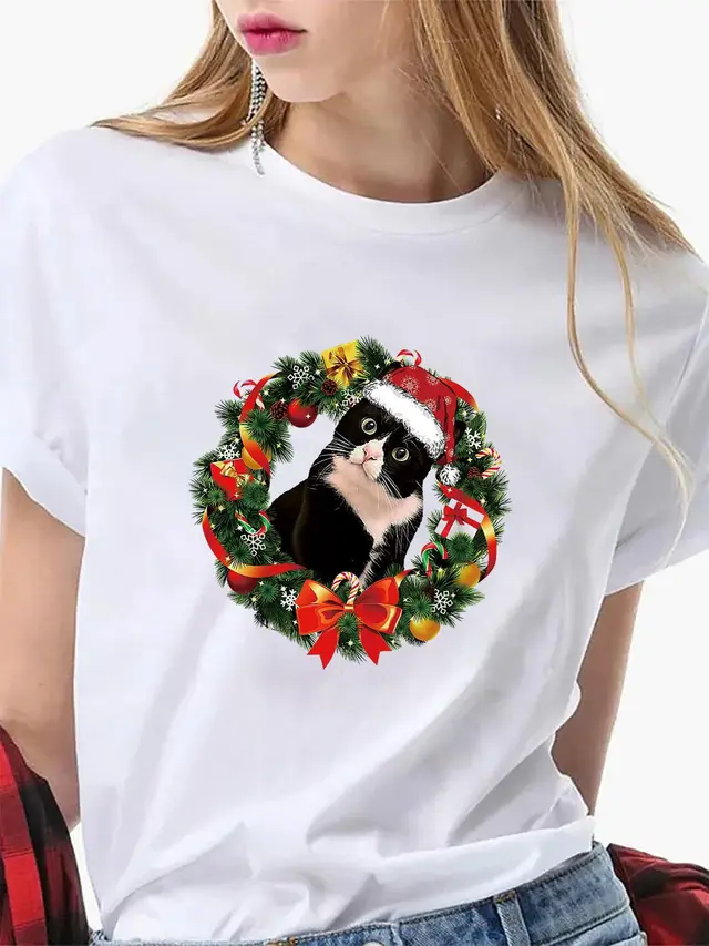 Funny Tuxedo Cat Christmas Wreath Ornament Top Wt501226 - Shop at LoveMi