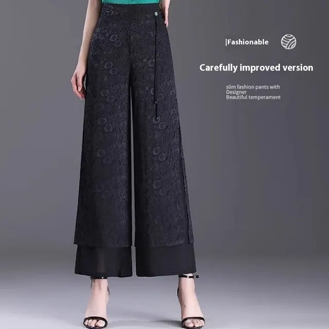 Split Pants Thin High Waist Loose Black - Shop at LoveMi