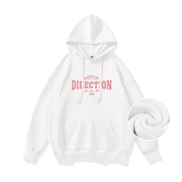Black Hoodie Brand Fleece Hooded Jacket White With Fleece Lining - Shop at LoveMi