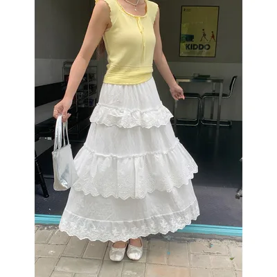 French Style Lace New Style A Line Midi Dress White - Shop at LoveMi