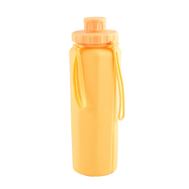 Silicone Folding Cups Outdoor Sports Bottle Lemon Yellow - Shop at LoveMi