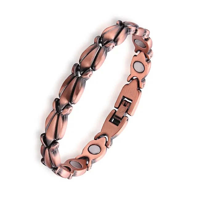 Retro Red Copper Men's Magnetic Therapy Bracelet Style 10 Bracelet - Shop at LoveMi