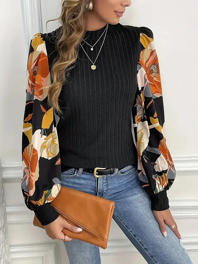 New Autumn Winter Sweater Pullover Top Round Neck Color - Shop at LoveMi