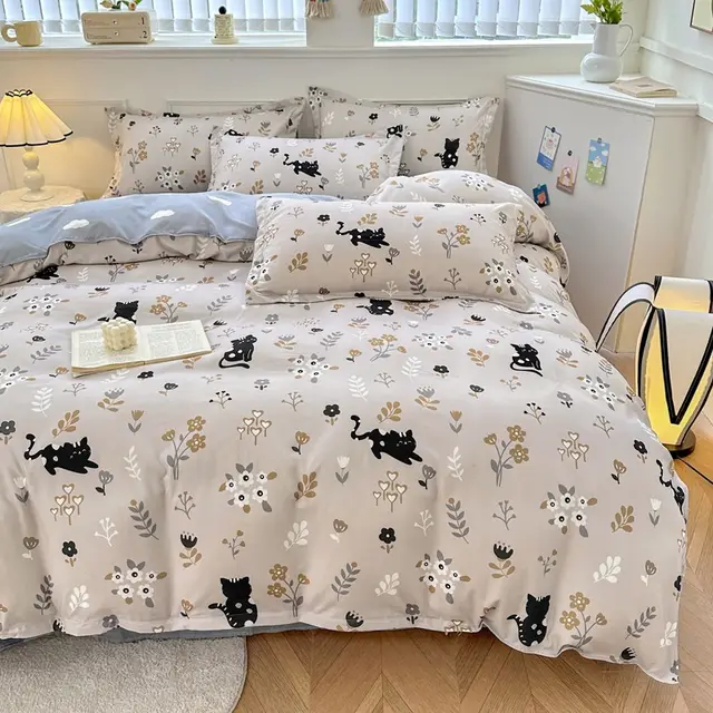 Household Pure Cotton Fashion Minimalist Bed Sheets Jungle Cat - Shop at LoveMi