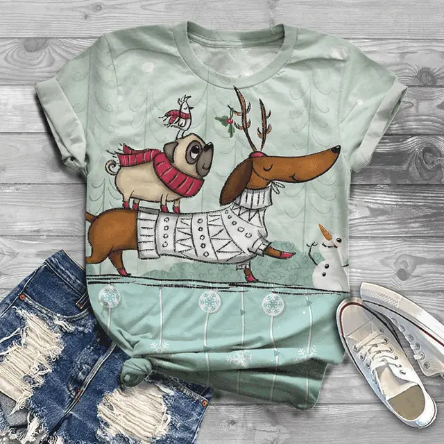 3D Digital Printing Loose Sports And Leisure Short Sleeve T shirt Hhtx94642 - Shop at LoveMi