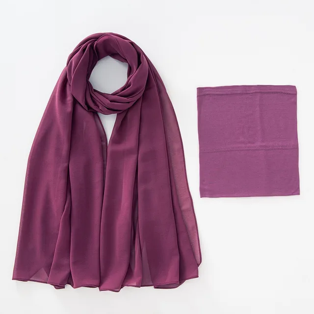 Modal Breathable Elastic Bucket Hat With Pearl Chiffon Scarf Headcloth Style4 - Shop at LoveMi