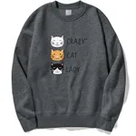 Crazy Cat Women's Funny Cute Sweatshirt - Dark Gray