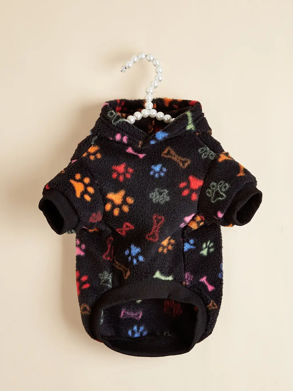 Puppy Warm Anti-lint Clothes Plaid Hoodie Universal - Black