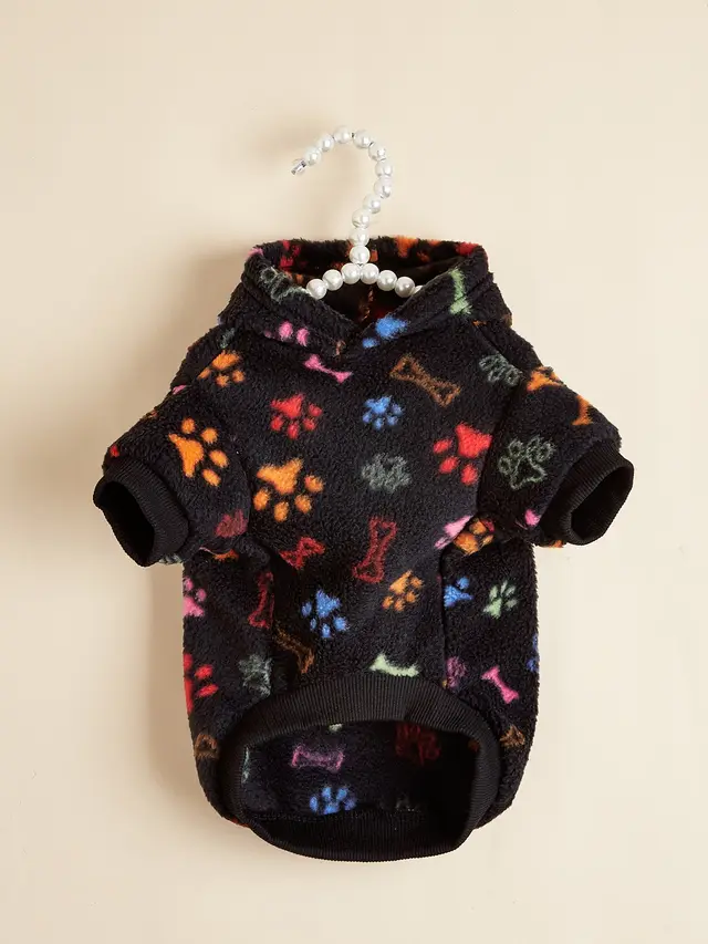 Puppy Warm Anti lint Clothes Plaid Hoodie Universal Black - Shop at LoveMi