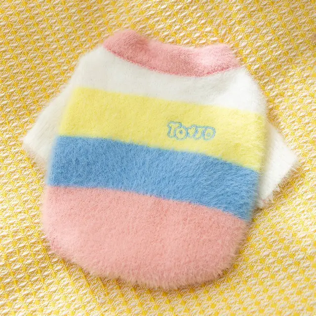 Dog Clothes Rabbit Sweater Small Puppies Teddy Pink Rainbow - Shop at LoveMi