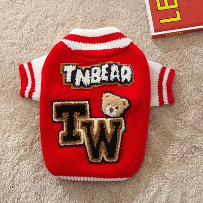 Spring And Autumn Dog Clothes Rabbit Sweater Small Puppies Teddy Red Cubs Baseball - Shop at LoveMi