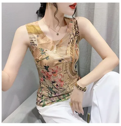 Fashion Printing Sweater Vest Women Picture Color - Shop at LoveMi