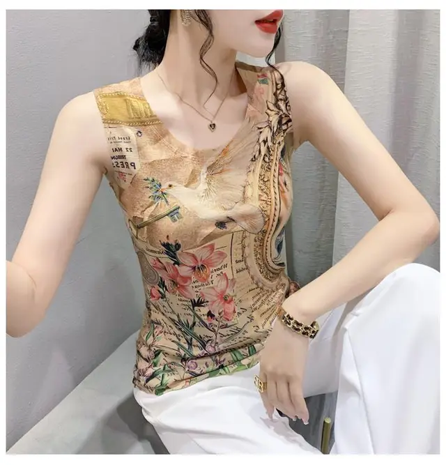 Fashion Printing Sweater Vest Women Picture Color - Shop at LoveMi
